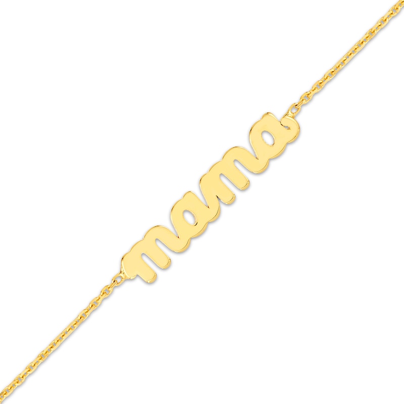 Main Image 2 of Cursive "Mama" Bracelet 14K Yellow Gold 8.25"