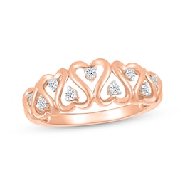 Diamond Heart Swirl Ring 1/8 ct tw 10K Rose Gold
