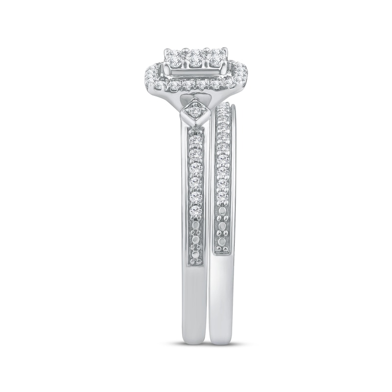 Main Image 2 of Adore Multi-Diamond Halo Bridal Set 1/3 ct tw 10K White Gold