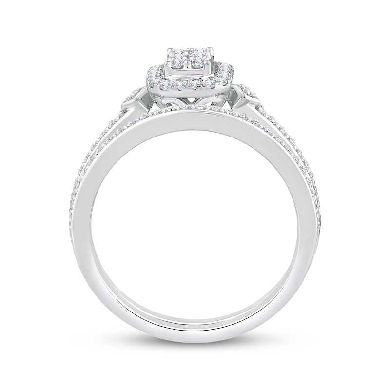 Main Image 3 of Adore Multi-Diamond Halo Bridal Set 1/3 ct tw 10K White Gold