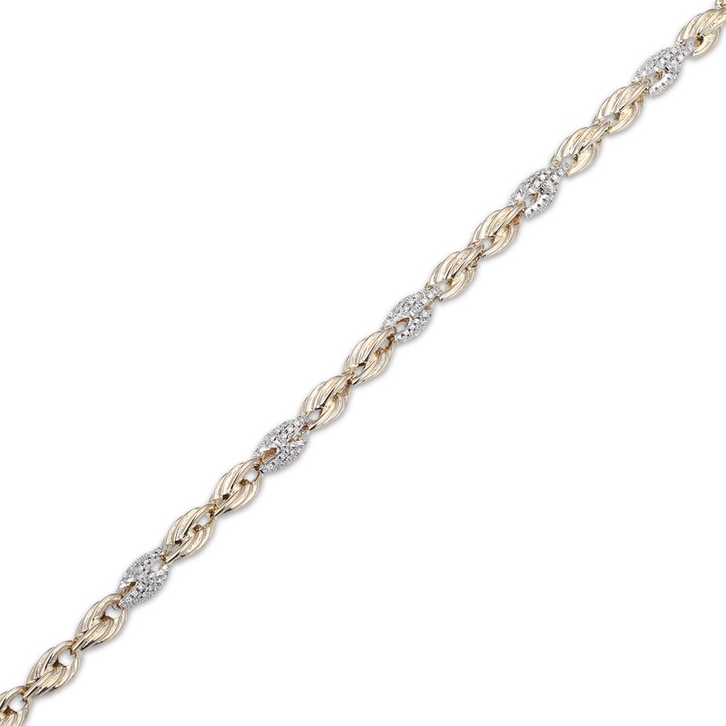 Main Image 2 of KAY Lab-Grown Diamonds Men's Twist Link Bracelet 3/4 ct tw 10K Yellow Gold 8.5"