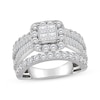 Thumbnail Image 1 of Adore Princess-Cut Quad Diamond Halo Engagement Ring 2 ct tw 10K White Gold