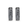 Thumbnail Image 2 of Men's Black Diamond Huggie Hoop Earrings 3/4 ct tw Black Rhodium-Plated Sterling Silver