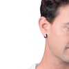Thumbnail Image 3 of Men's Black Diamond Huggie Hoop Earrings 3/4 ct tw Black Rhodium-Plated Sterling Silver