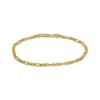 Thumbnail Image 1 of Diamond-Cut Short & Long Link Box Chain Bracelet 3.5mm Hollow 10K Yellow Gold 8.5"