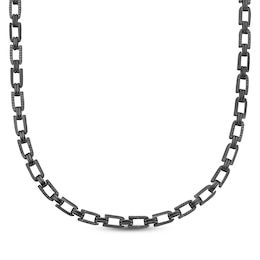Men's Black Diamond Link Necklace 2 ct tw Black Rhodium-Plated Sterling Silver 22"