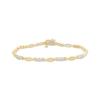 Thumbnail Image 1 of Diamond Three-Stone Link Bracelet 1/4 ct tw 10K Yellow Gold 7.25"