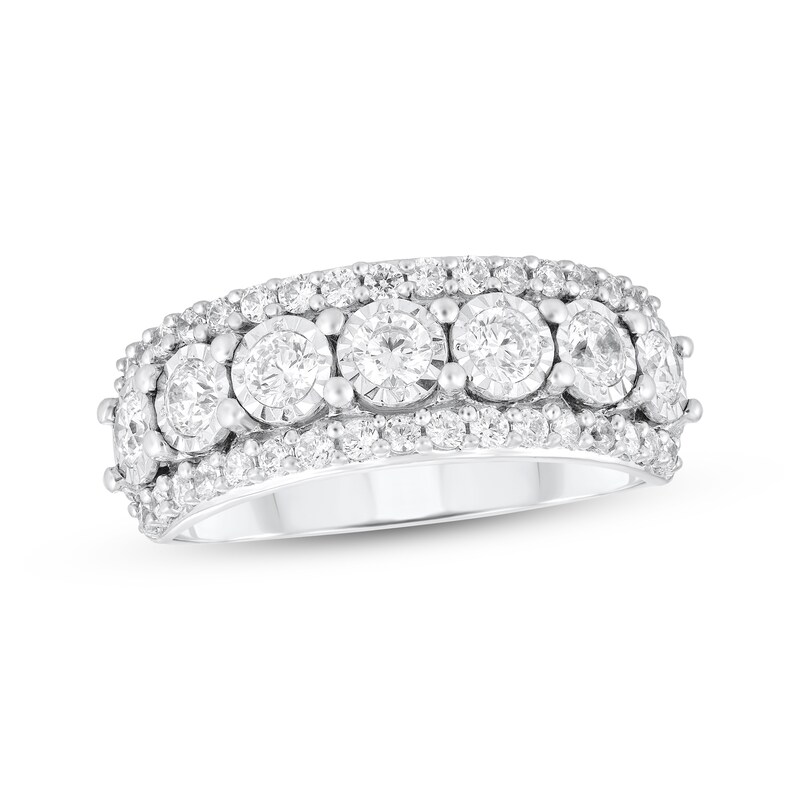 Main Image 1 of Adore Diamond Seven-Stone Anniversary Ring 1 ct tw 10K White Gold