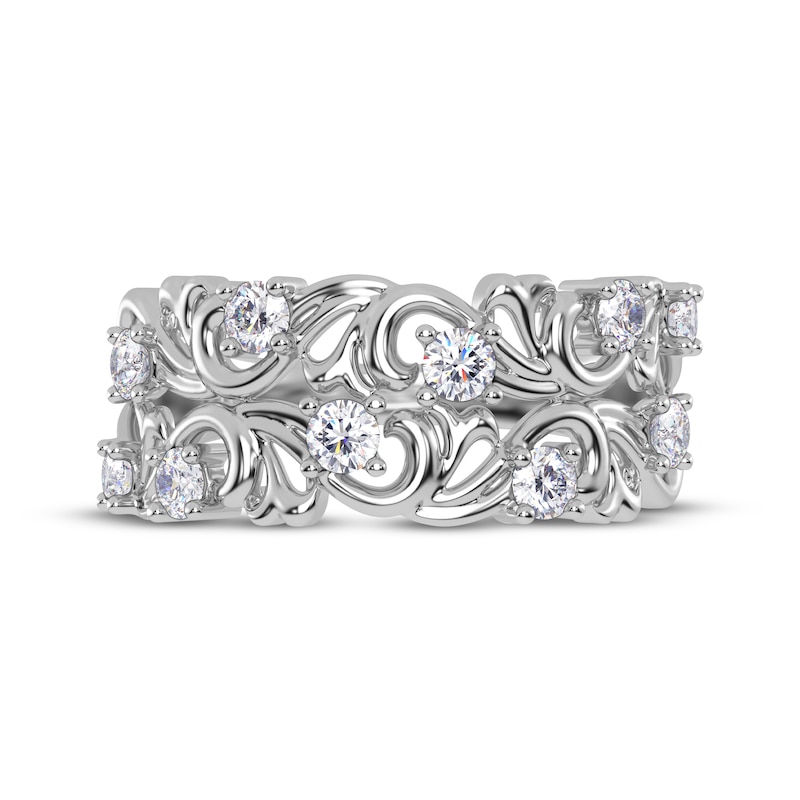 Main Image 3 of Diamond Baroque-Style Scroll Ring 1/2 ct tw 14K White Gold