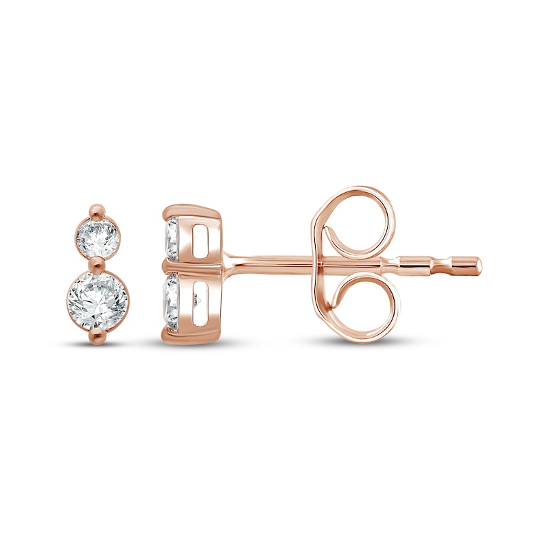 Main Image 1 of KAY Lab-Grown Diamonds Two-Stone Stud Earrings 1/5 ct tw 14K Rose Gold