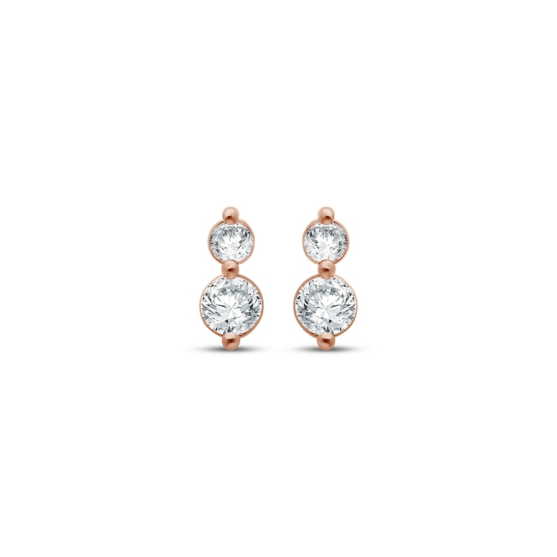 Main Image 2 of KAY Lab-Grown Diamonds Two-Stone Stud Earrings 1/5 ct tw 14K Rose Gold