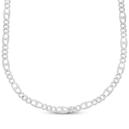 Men's Diamond Mariner & Curb Link Necklace 2-3/4 ct tw Sterling Silver 22"