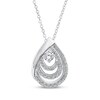 Thumbnail Image 1 of Diamond Layered Teardrop Necklace 1/2 ct tw 10K White Gold 17"
