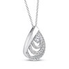 Thumbnail Image 2 of Diamond Layered Teardrop Necklace 1/2 ct tw 10K White Gold 17"