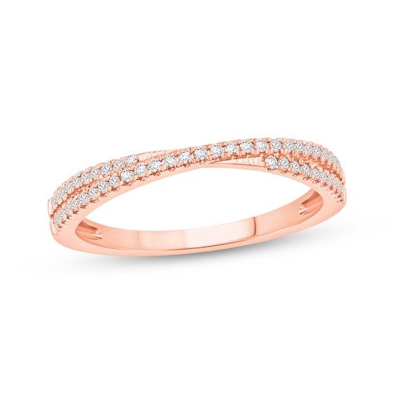 Adore Diamond Stackable Crossover Anniversary Ring 1/6 ct tw 10K Rose Gold