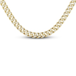 KAY Lab-Grown Diamonds Men's Curb Link Necklace 4 ct tw 10K Yellow Gold 22"