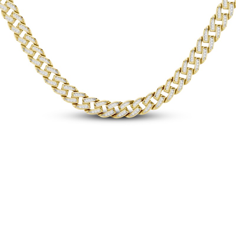 Main Image 1 of KAY Lab-Grown Diamonds Men's Curb Link Necklace 4 ct tw 10K Yellow Gold 22"