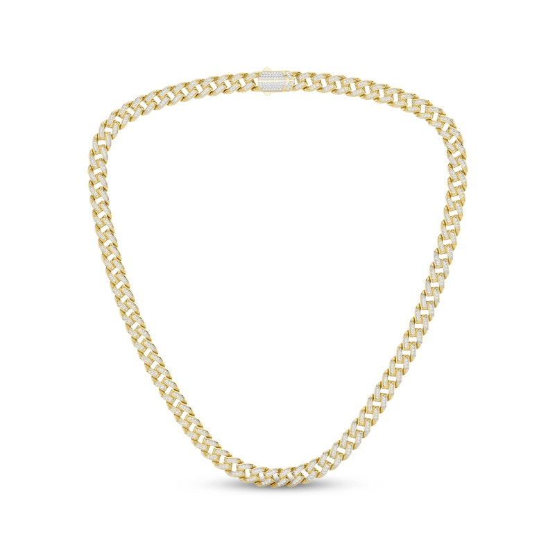 Main Image 2 of KAY Lab-Grown Diamonds Men's Curb Link Necklace 4 ct tw 10K Yellow Gold 22"