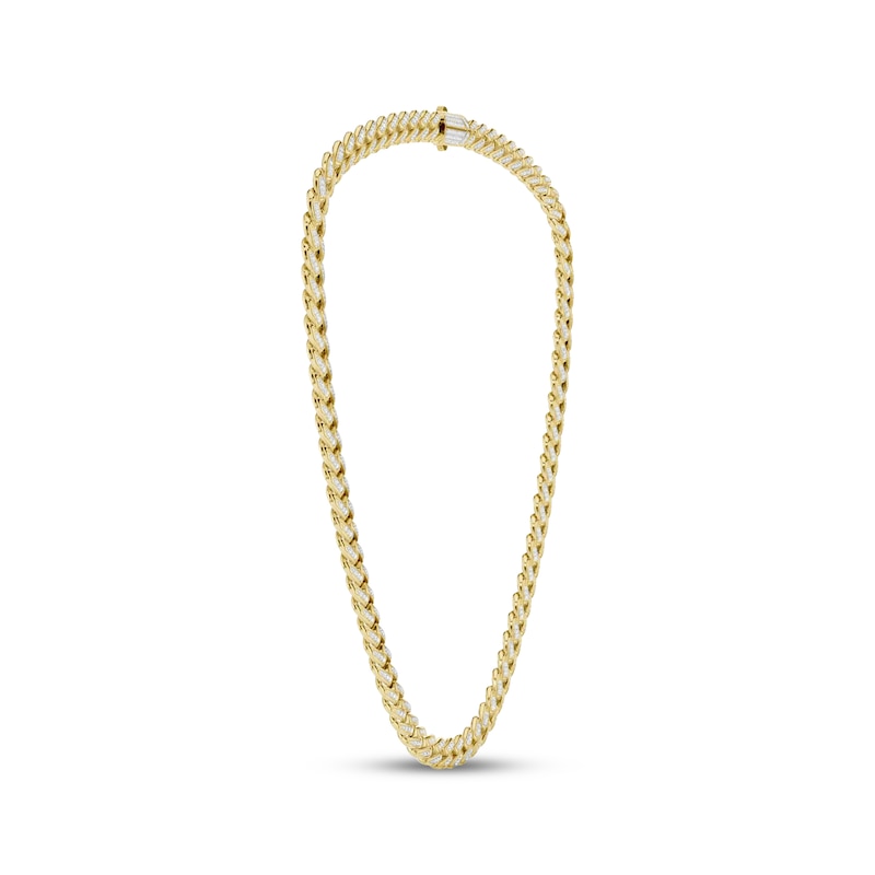Main Image 3 of KAY Lab-Grown Diamonds Men's Curb Link Necklace 4 ct tw 10K Yellow Gold 22"