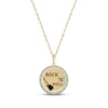 Thumbnail Image 1 of Diamond "Rock 'n' Roll" Guitar Necklace 1/20 ct tw 24K Yellow Gold Vermeil Sterling Silver 18"