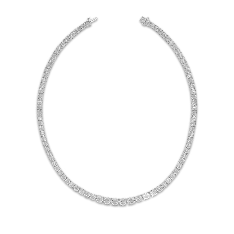 Main Image 2 of Multi-Diamond Graduated Necklace 1/4 ct tw Sterling Silver 17"