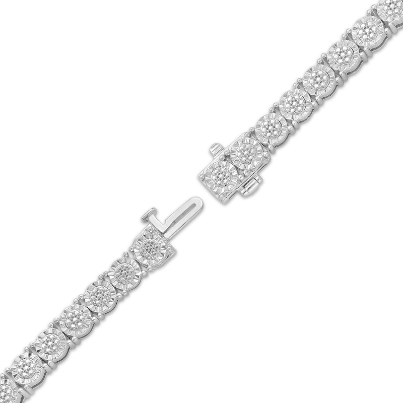 Main Image 3 of Multi-Diamond Graduated Necklace 1/4 ct tw Sterling Silver 17"