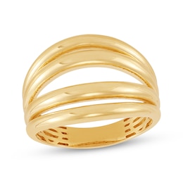Polished Multi-Row Split Ring 10K Yellow Gold