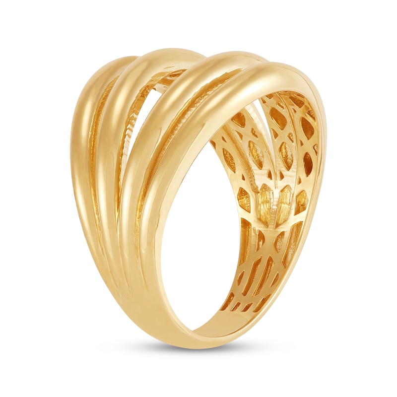 Main Image 2 of Polished Multi-Row Split Ring 10K Yellow Gold