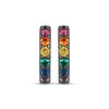 Thumbnail Image 2 of Men's Multicolor Lab-Created Gemstone Huggie Hoop Earrings Matte Gunmetal-Plated Sterling Silver