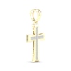 Thumbnail Image 2 of Men's Lab-Grown Diamond Pavé Flared Cross Charm 1/2 ct tw 24K Yellow Gold Vermeil Sterling Silver