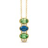 Thumbnail Image 1 of Le Vian Oval-Cut Blue Sapphire & Tsavorite Necklace 1/10 ct tw Diamonds 14K Honey Gold 18"