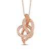 Thumbnail Image 1 of Le Vian Diamond Textured Loop Necklace 1/4 ct tw 14K Strawberry Gold 18"