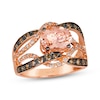 Thumbnail Image 1 of Le Vian Oval-Cut Morganite Ring 1/2 ct tw Diamonds 14K Strawberry Gold