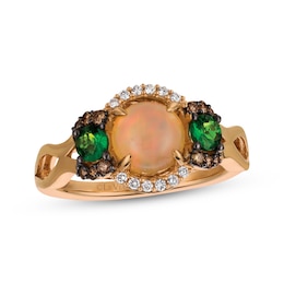 Le Vian Opal & Chrome Diopside Ring 1/5 ct tw Diamonds 14K Strawberry Gold