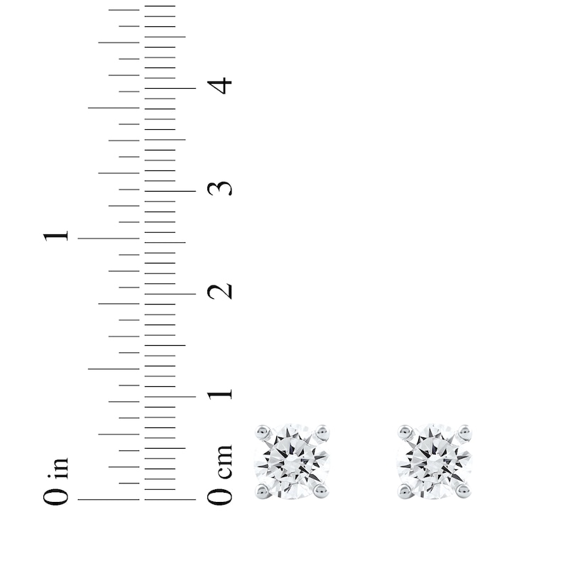 Main Image 5 of KAY Lab-Grown Diamonds Round-Cut Solitaire Stud Earrings 3/4 ct tw 10K White Gold (F/SI2)