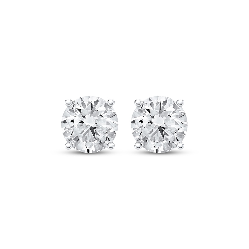 Main Image 2 of KAY Lab-Grown Diamonds Round-Cut Solitaire Stud Earrings 3 ct tw 14K White Gold (F/SI2)