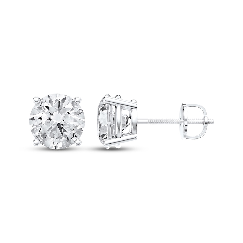 Main Image 3 of KAY Lab-Grown Diamonds Round-Cut Solitaire Stud Earrings 3 ct tw 14K White Gold (F/SI2)