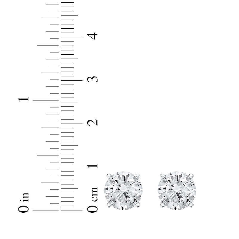 Main Image 5 of KAY Lab-Grown Diamonds Round-Cut Solitaire Stud Earrings 3 ct tw 14K White Gold (F/SI2)