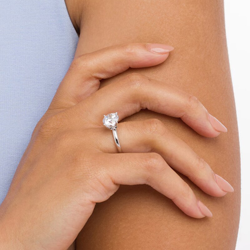 Main Image 4 of Adore Lab-Grown Diamonds Round-Cut Solitaire Engagement Ring 3 ct tw 14K White Gold (F/SI2)