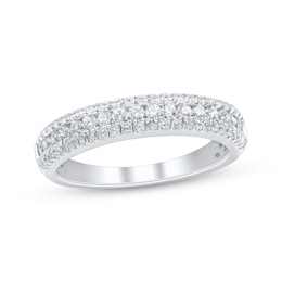 Adore Diamond Three-Row Anniversary Ring 1/2 ct tw 10K White Gold