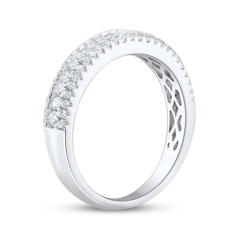 Main Image 2 of Adore Diamond Three-Row Anniversary Ring 1/2 ct tw 10K White Gold