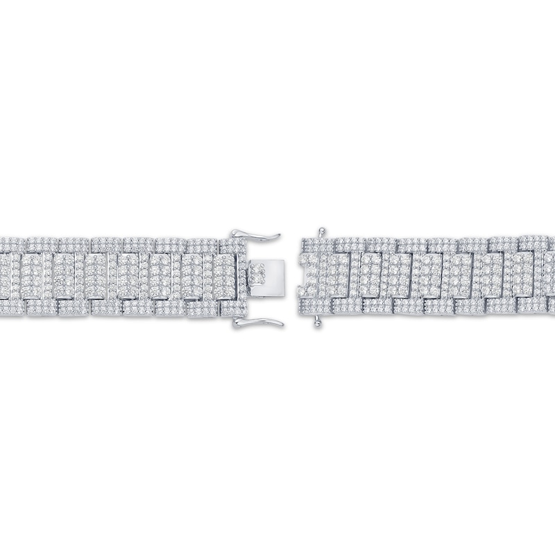 Main Image 3 of Men's KAY Lab-Grown Diamonds Link Bracelet 12 ct tw Sterling Silver 8.5"