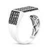 Thumbnail Image 2 of Men's Black Diamond Multi-Row Ring 1-3/4 ct tw Sterling Silver