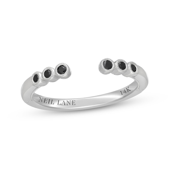 Neil Lane Black Diamond Open-Shank Anniversary Ring 1/10 ct tw 14K White Gold