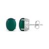 Thumbnail Image 3 of Oval-Cut Dyed Green Chalcedony Stud Earrings Sterling Silver