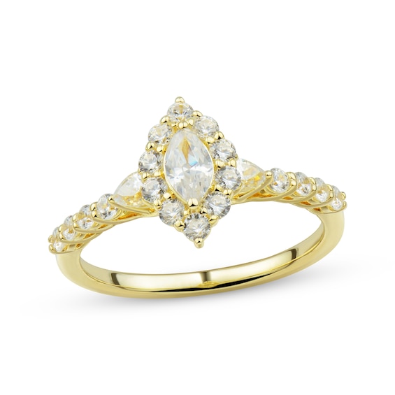 Adore Marquise-Cut Diamond Halo Engagement Ring 1 ct tw 14K Yellow Gold