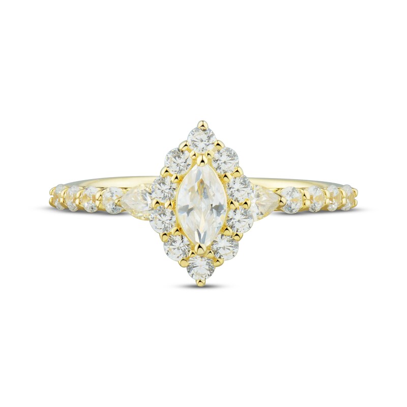 Main Image 3 of Adore Marquise-Cut Diamond Halo Engagement Ring 1 ct tw 14K Yellow Gold