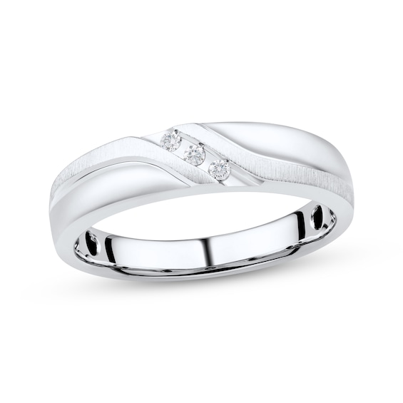 Adore Men's Diamond Wedding Band 1/20 ct tw 10K White Gold