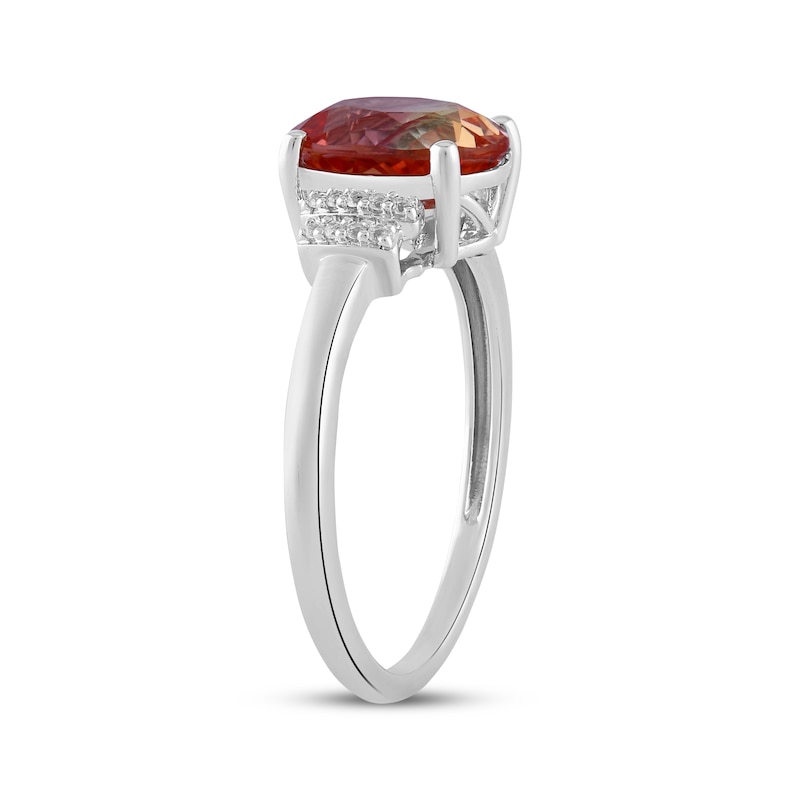 Main Image 2 of Oval-Cut Rainbow Lab-Created Sapphire & White Lab-Created Sapphire Ring Sterling Silver