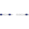 Thumbnail Image 3 of Oval-Cut Blue Lab-Created Sapphire & Diamond Accent Marquise Link Bracelet Sterling Silver 7.25"